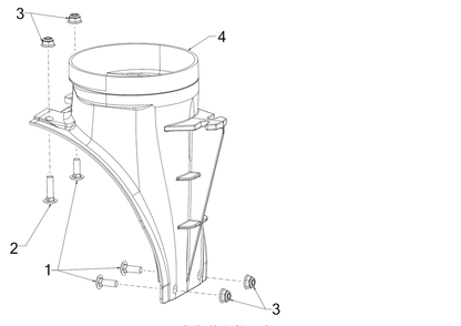 Chute Adapter Diagram and Parts List for 3X26-INCHTRAC (31AH7DVX710)(2019) Cub Cadet Snow Blower